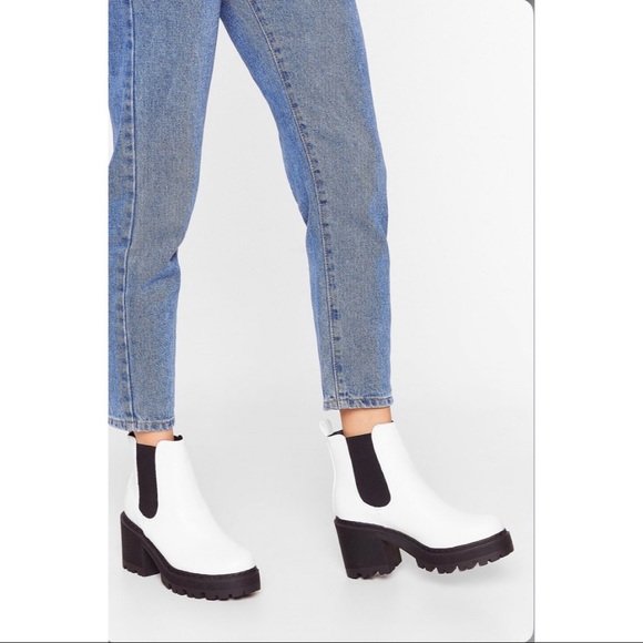 Nasty Gal Shoes - New Nasty Gal Black and White heeled booties